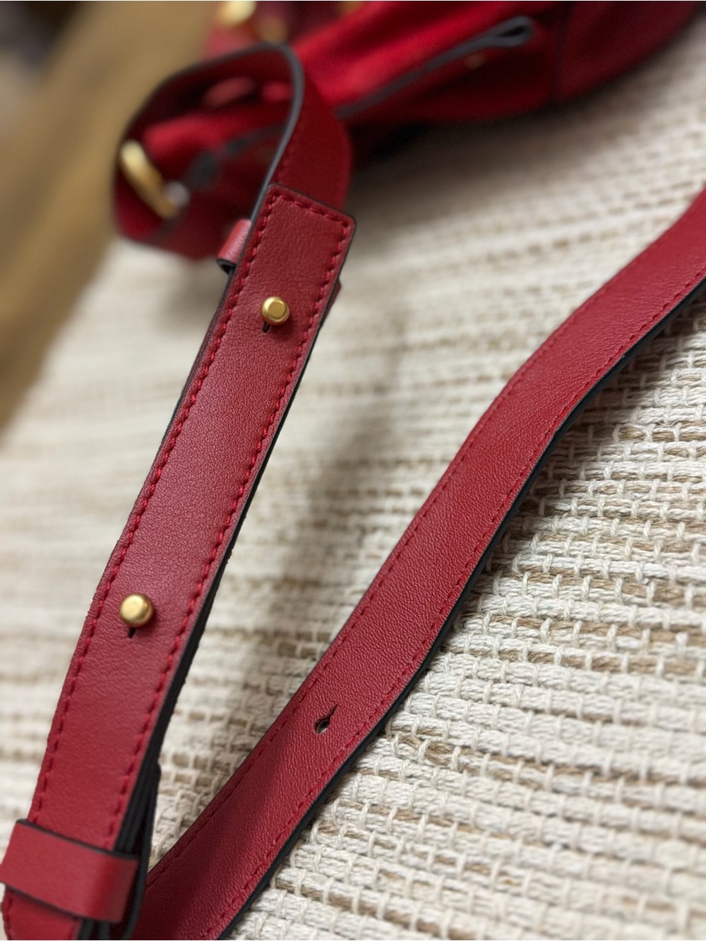 Chloe Red Leather Shoulder Bag with Gold Hardware - Picture 6 of 11